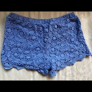 Blue lace shorts from Aeropostale